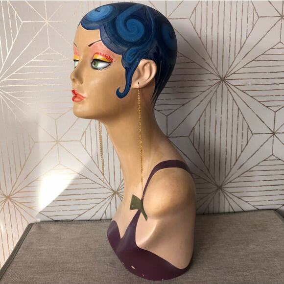 Artisan Handmade Extra long chain layered shoulder duster earrings - 7 inch - Picture 2 of 9